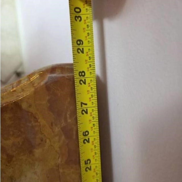 Vintage Louis XVI Style Wood Inlay Marquetry Cabinet, Commode, or End Table, Marble Top, Brass Fixtures and Trim For Sale - Image 9 of 12