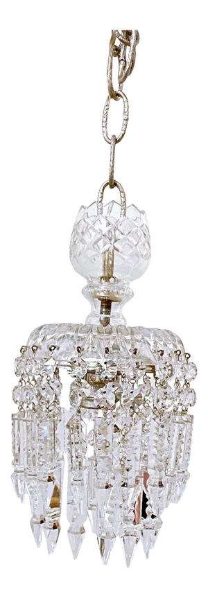 1960s Vintage Layered Chandelier With Hand Cut Cut Glass Dish