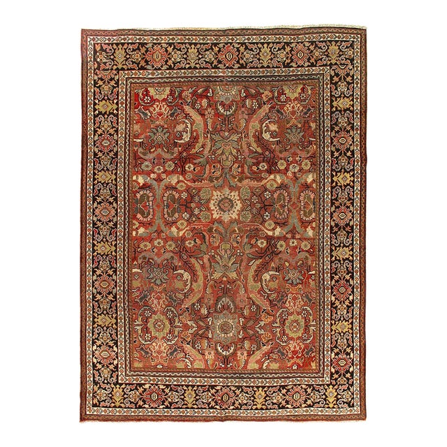 Pasargad DC Rust Handmade Antique Mahal Rug For Sale