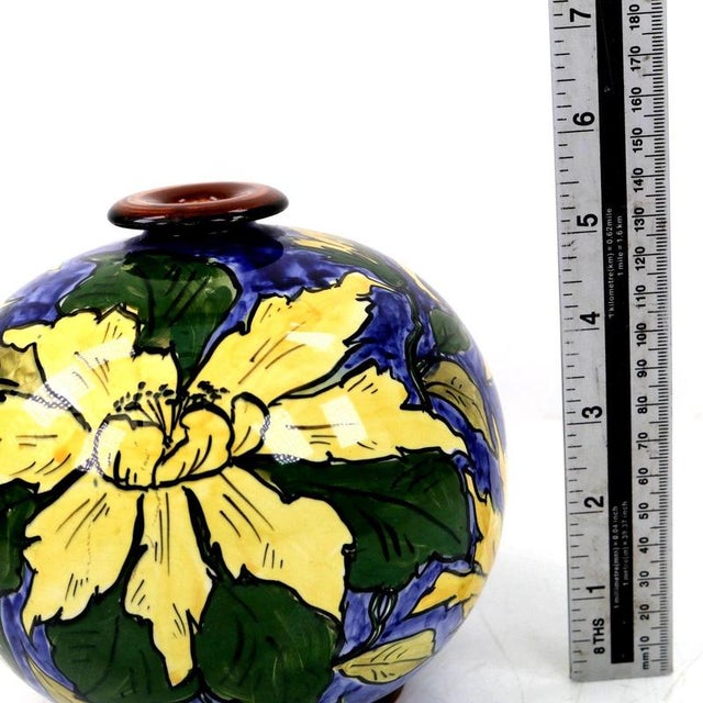 Antique Burslem Faience Floral Globe Vase from Gibsons & Sons, 1890s For Sale - Image 14 of 15