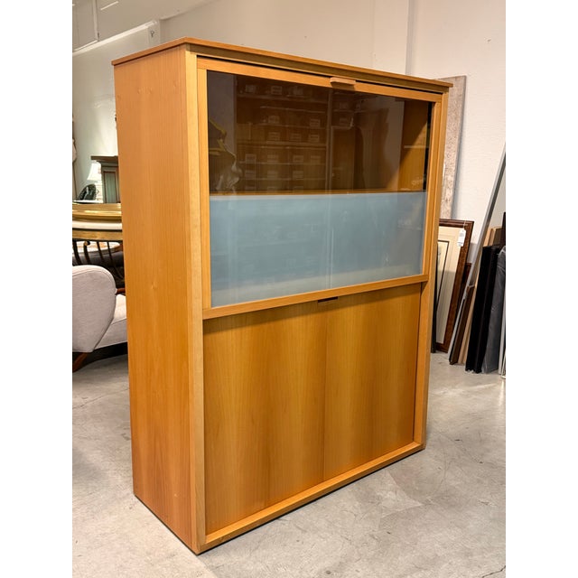 Contemporary Antonio Citterio for B&b Italia Maxalto Modus Wood Cabinet, Vintage For Sale - Image 3 of 12