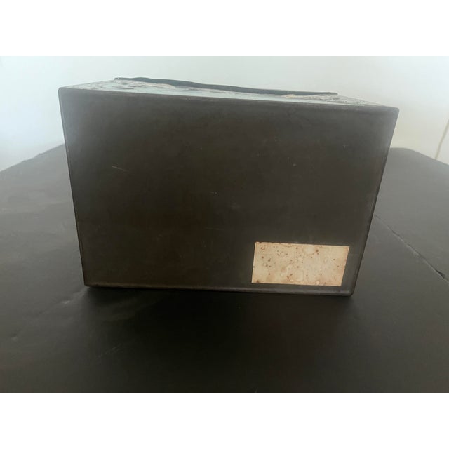 Metal Antique Polychromed Kapamenb Caramel Candy Tin Metal Box With Lid For Sale - Image 7 of 7