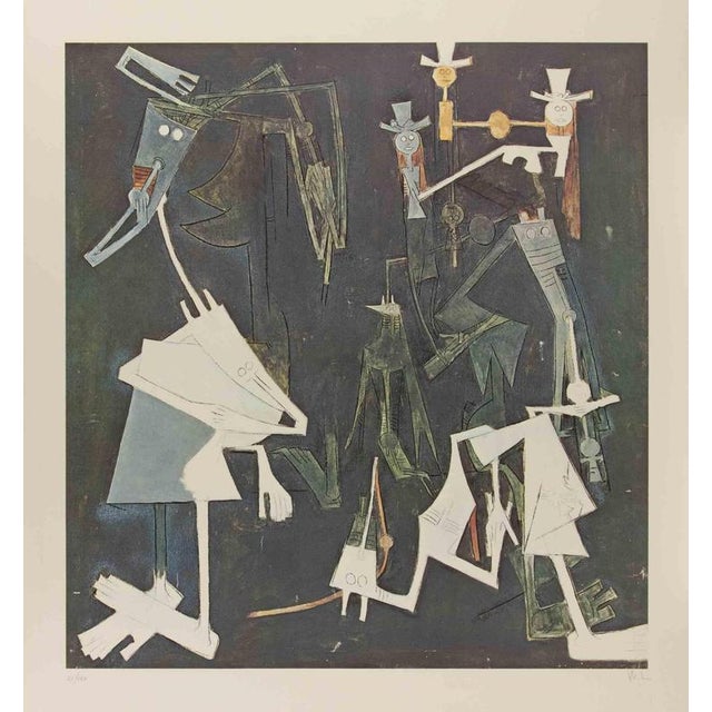 Untitled is a modern artwork realized by Wifredo Lam in 1970s. Colored lithograph on paper. Hand monogrammed in the right...
