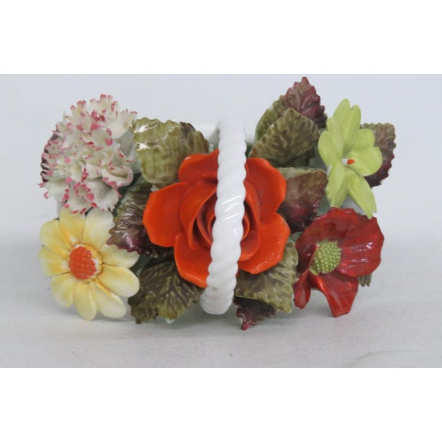 Royal Adderley Ceramic Bone China Flower Basket Figurine Made in England 5157b For Sale - Image 12 of 16