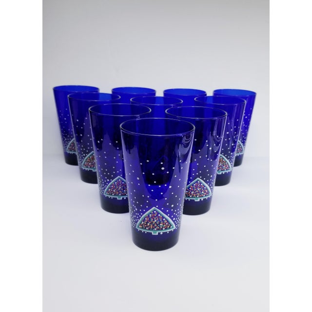 Dansk Winterfest Cobalt Blue Highball Glasses Set of 10 Chairish