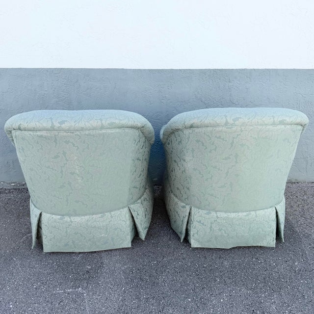 Mid 20th Century Vintage Mid Century Tufted Button Club Chairs by Ethan Allen - A Pair For Sale - Image 5 of 11