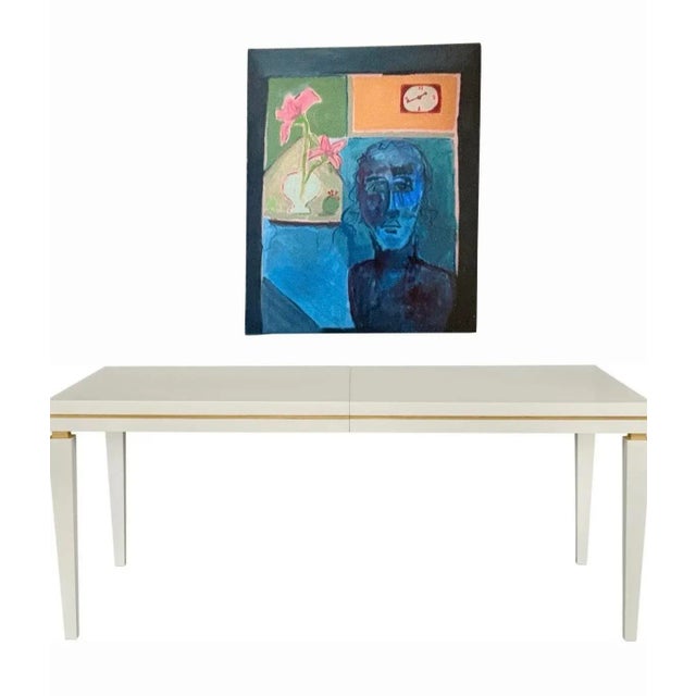 Large Vintage Abstract Oil Painting of a Lady by Artist JoAnne Fleming, 40” X 32” For Sale - Image 4 of 8