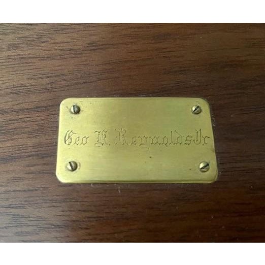 Vintage Mahogany Tin and Copper Lined Humidor/Cigar Box For Sale - Image 4 of 10