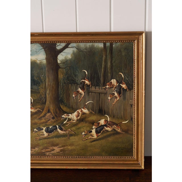 English 19th Century Oil on Board 'Gone Away' Signed by John Arnold Wheeler (1821-1903) in Gold Frame For Sale - Image 3 of 7