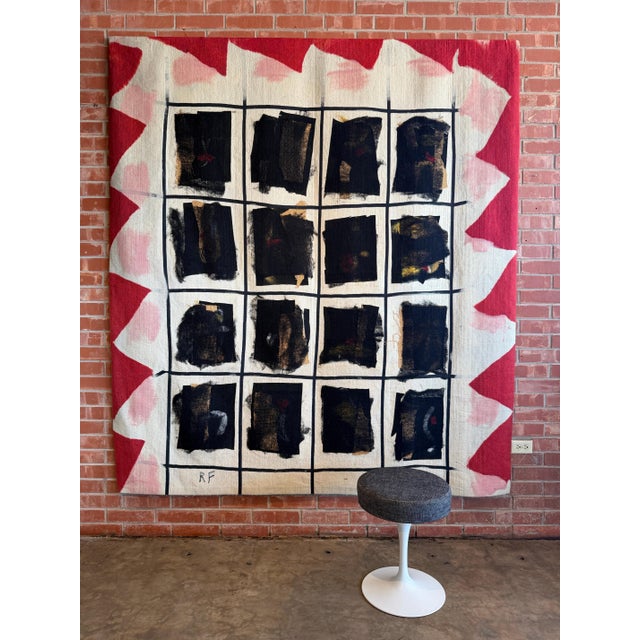 Textile Robert Freimark “Sixteen Blacks” Monumental Textile Wall Hanging Art For Sale - Image 7 of 17