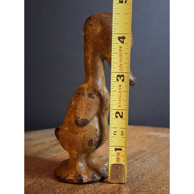 Antique Cast Iron Standing Duck Paperweight Attributed to Hubley C. 1920s Original Paint For Sale - Image 12 of 14