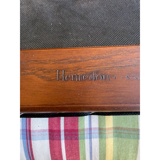 Wood 1970s Henredon Campaign Style MCM Dining Chairs-Set of 6 For Sale - Image 7 of 7