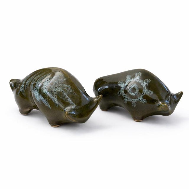 Studio Pottery Bulls by Elizabeth Skipworth, Set of 2 For Sale - Image 16 of 16