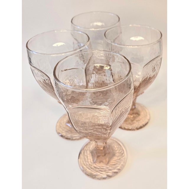 Vintage Icy Pink Goblets- Set of Four For Sale - Image 9 of 9