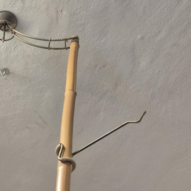 Mid-Century Modern Vintage Bamboo and Metal Floor-Standing Plant Holder from Vivai Del Sud, 1960s For Sale - Image 3 of 9