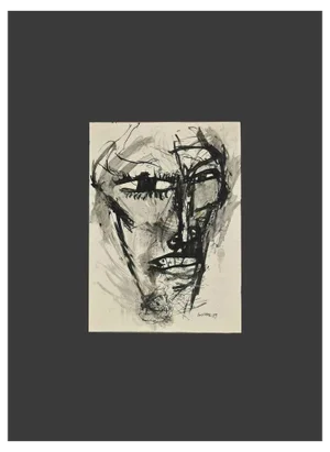 Sergio Barletta, The Portrait, China Ink Drawing, 1951