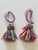 Pair f multicolored key tassels for furniture or doors.