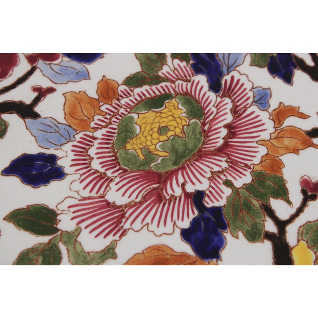 Brown French Gien Louis XVI Tray Top Oval Side Table For Sale - Image 8 of 15