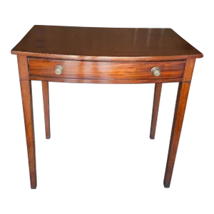 19th Century Federal Bow Front Mahogany Single Drawer Side Table