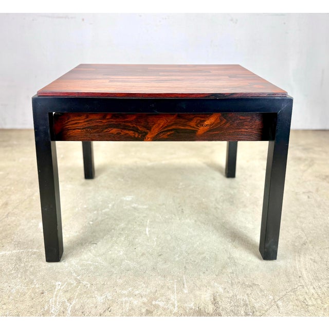 Auburn Mid Century Modern Rosewood and Ebonized Wood Side Table by Founders Furniture For Sale - Image 8 of 12