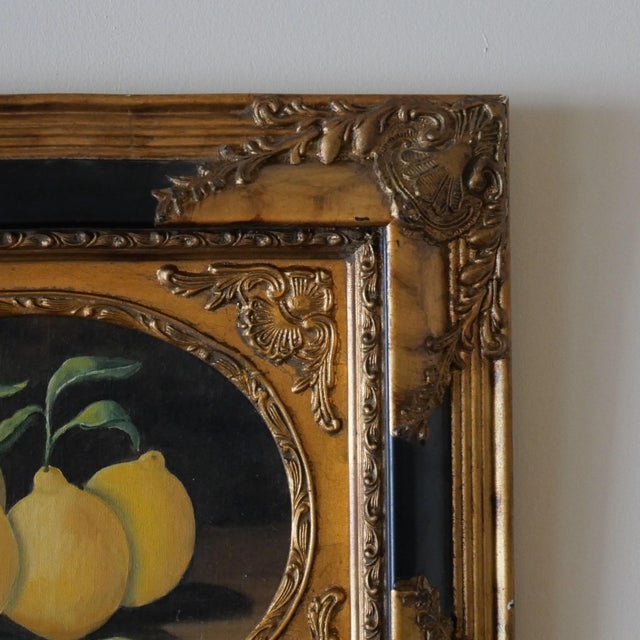 French School, Still Life with Lemons, 1800s, Oil Painting, Framed For Sale - Image 3 of 8
