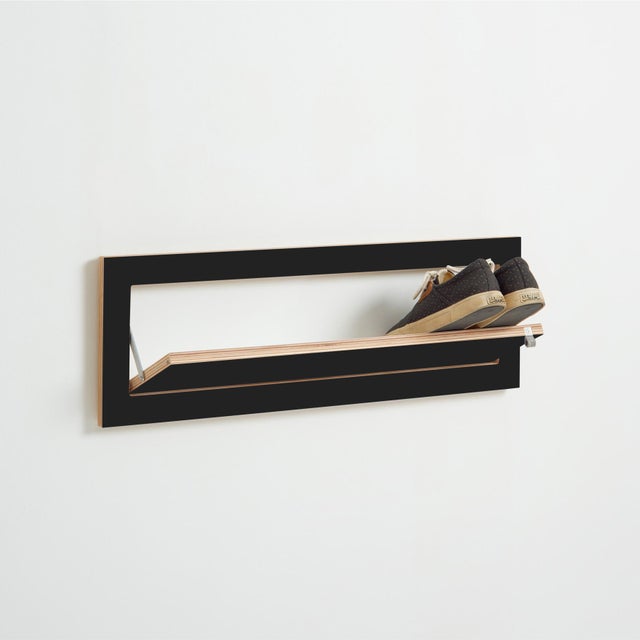 Not Yet Made - Made To Order 80×27-1 Fläpps Shoe Shelf in Black from Ambivalenz For Sale - Image 5 of 6