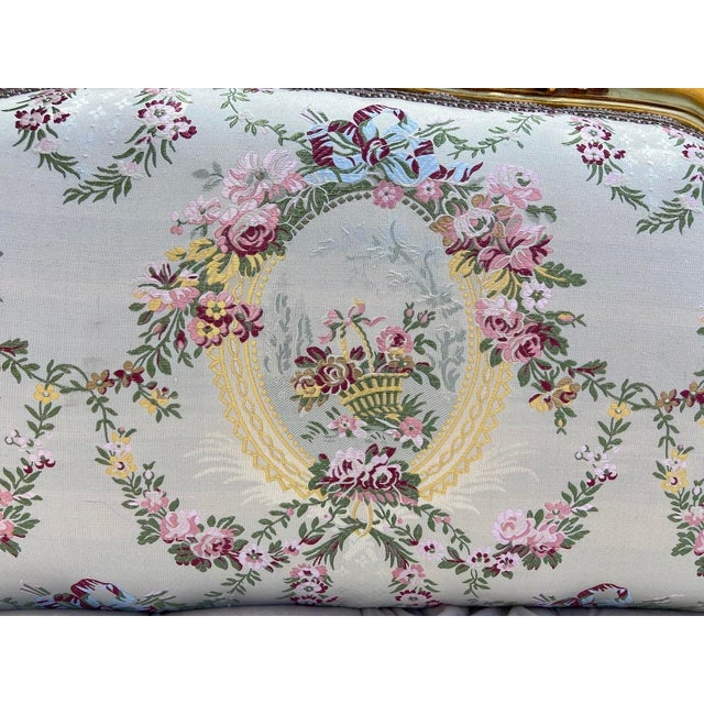 1980s 1980s French Louis XVI Gold Beech Beige Settee For Sale - Image 5 of 13