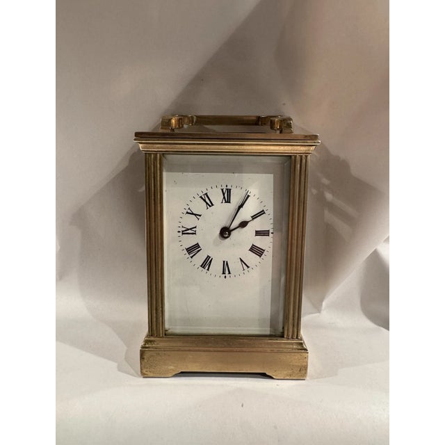Brass Antique French Carriage Clock For Sale - Image 8 of 10