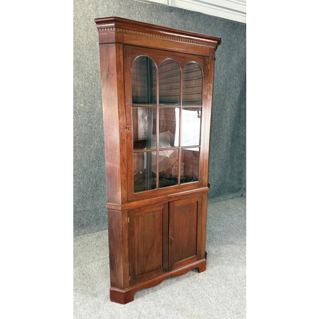 American Vintage Solid Wood Corner Cabinet For Sale - Image 3 of 9