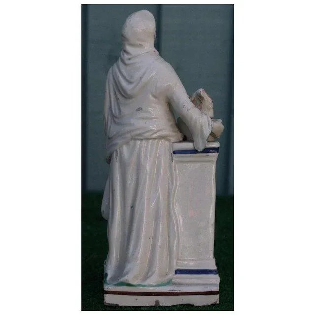 Antique 18th Century English Georgian Pearlware Classical Staffordshire Figure of Medea at the Altar of Diana C. 1800 For Sale - Image 4 of 10