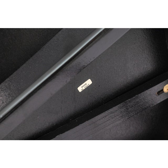 Pierre Cardin Italian Contemporary Modern Black Lacquer and Leather Side Chair For Sale - Image 11 of 11