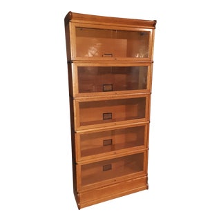 1910 Vintage Oak Globe Wernicke Barrister Bookcase - 7 pieces For Sale