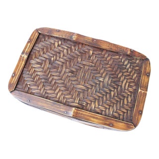 Chinoiserie Rattan Catchall Box For Sale