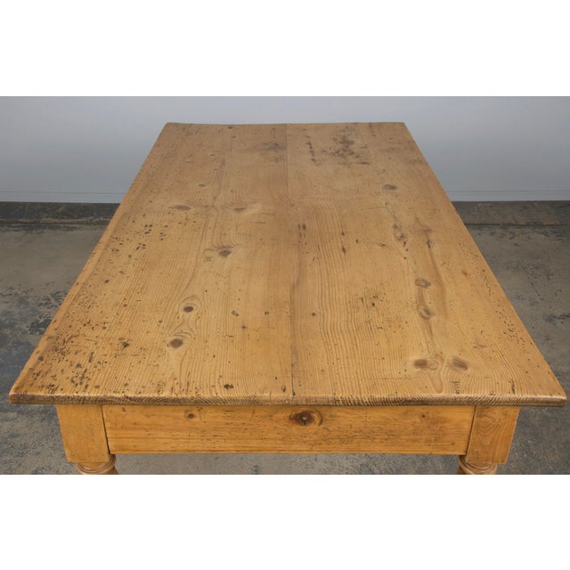 Antique Country French Provincial Pine Farmhouse Table For Sale - Image 10 of 12
