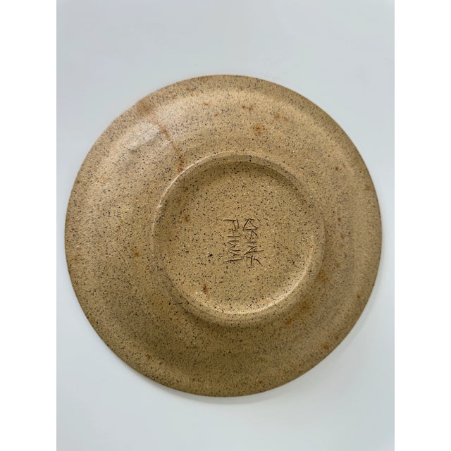 Ceramic Vintage Boho Organic Studio Pottery Plate by Charles Counts Rising Fawn For Sale - Image 7 of 7