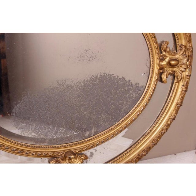 Victorian Giltwood Oval Marginal Plate Mirror For Sale - Image 5 of 11