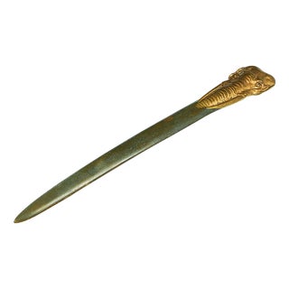 Art Nouveau Bronze Figurative Letters Opener, 1890s For Sale
