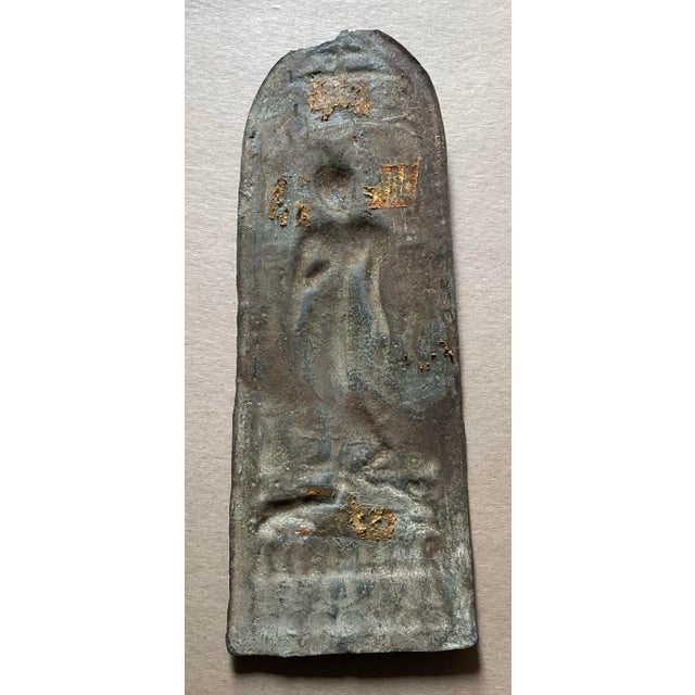 Antique Sukhothai Style Thai Buddhist Metal Votive Plaque Amulet For Sale In Washington DC - Image 6 of 8