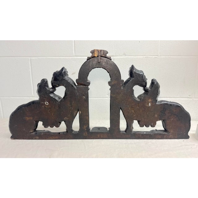 Antique 1800's Hand Carved Wood Architectural Salvage Sculpture Statue Pediment For Sale - Image 12 of 13