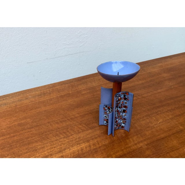 Vintage Enamel Candleholder For Sale - Image 3 of 18
