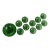 1940’s Anchor Hocking Emerald Green “Inspiration” Glass Bowls Set, 11pcs For Sale