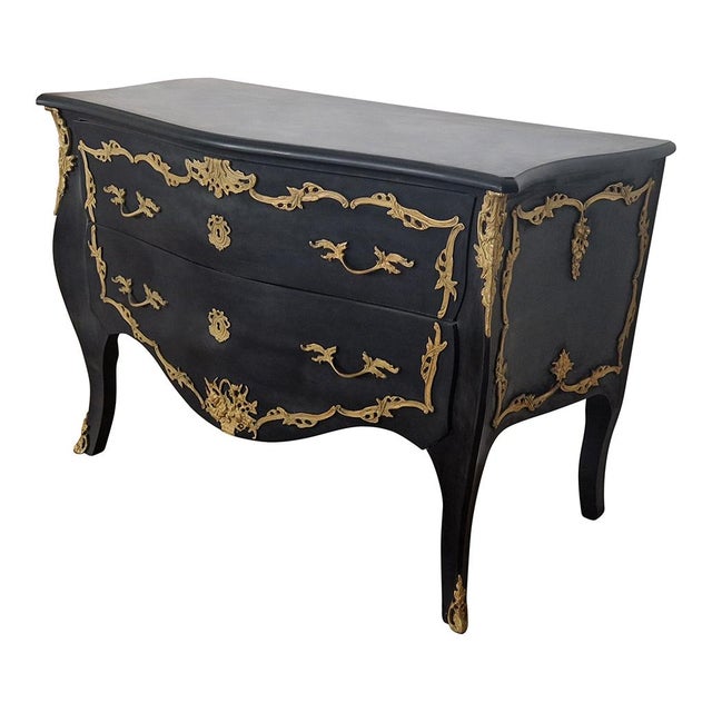 Black Dresser in Lacquered Wood, 1980s For Sale - Image 8 of 14