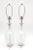 Vintage 60's Murano Aureliano Toso White Swirl and Chrome Glass Lamps With Original Glass Finials Pair Of For Sale - Image 9 of 9