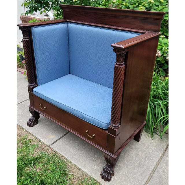 Late 19th Century Antique Empire Style Hall Bench For Sale - Image 5 of 9