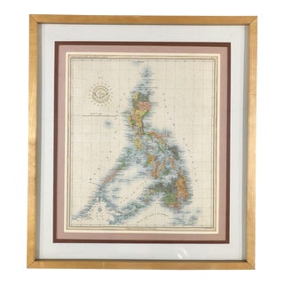 Vintage 1939 Map of the Philippines and 1939 Cenus For Sale