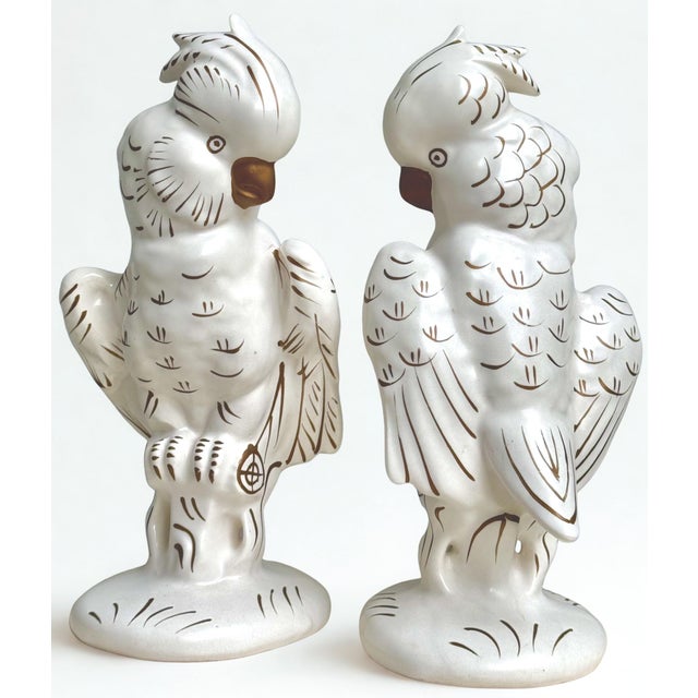 Mid-Century Modern Made in Japan Cockatoo Parrots - A Pair For Sale - Image 13 of 16