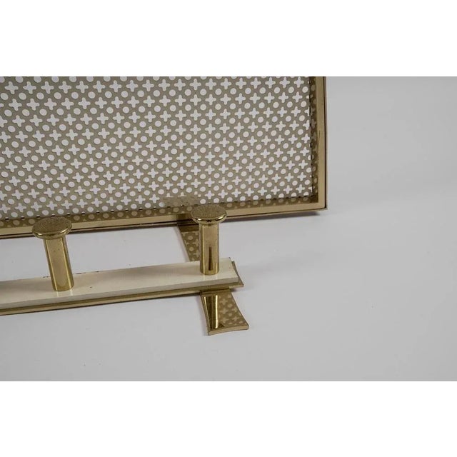 Gold Mid-Century Modern Brass and Perforated Metal Coat Rack, Italy, 1950s For Sale - Image 8 of 11