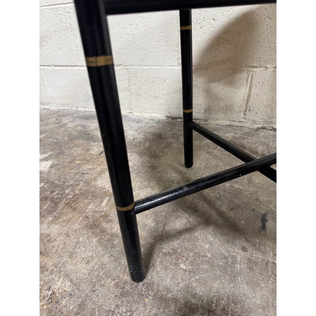 Chinoiserie Style Faux Bamboo Brass Tray Table For Sale - Image 4 of 8