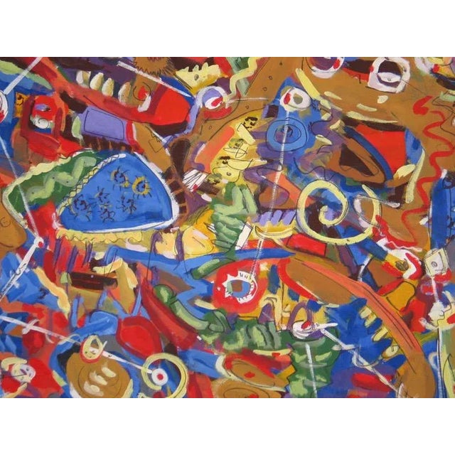 Abstract #Very Large Framed 1980s Street Art Inspired Abstract Acrylic Painting by Sto For Sale - Image 3 of 12