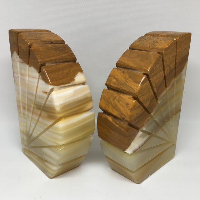MidCentury Carved Onyx Bookends A Pair Chairish